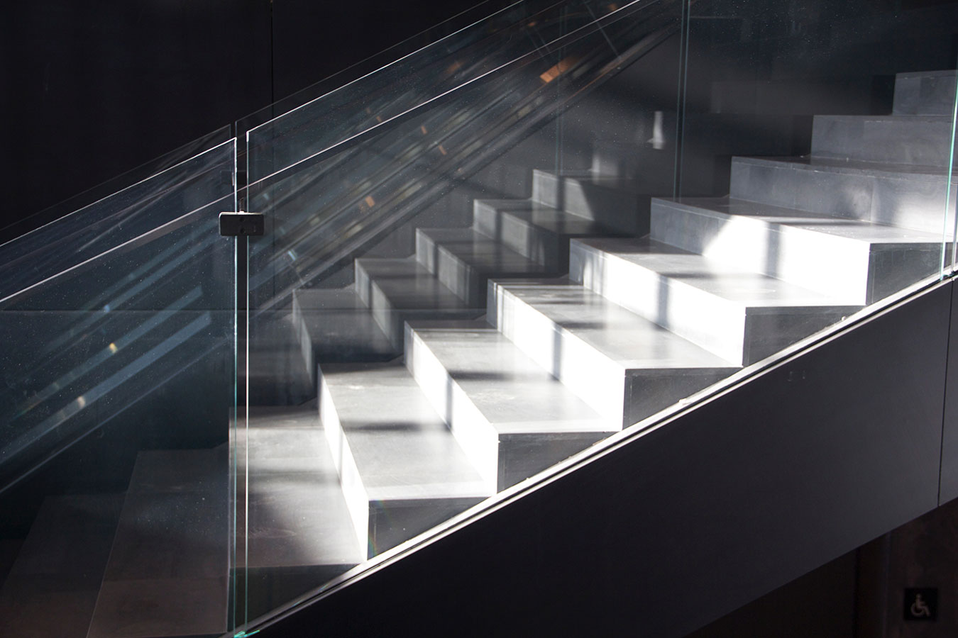Glass staircase at home
